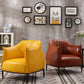 Contemporary Faux Leather Accent Chair Fixed Back Barrel Accent Chair Clearhalo 'Accent Chairs' 'accent_chairs' 'Chairs & Seating' 'furn' 'furn_accent_chairs' 'Furniture' 'Living Room Furniture' 1200x1200_51c39b62-7144-4886-ae6d-ab188f6b99ce