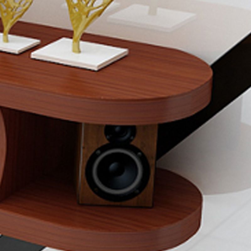 Console multimediale per TV montata a parete con scaffale aperto, supporto TV scandinavo da 9 pollici