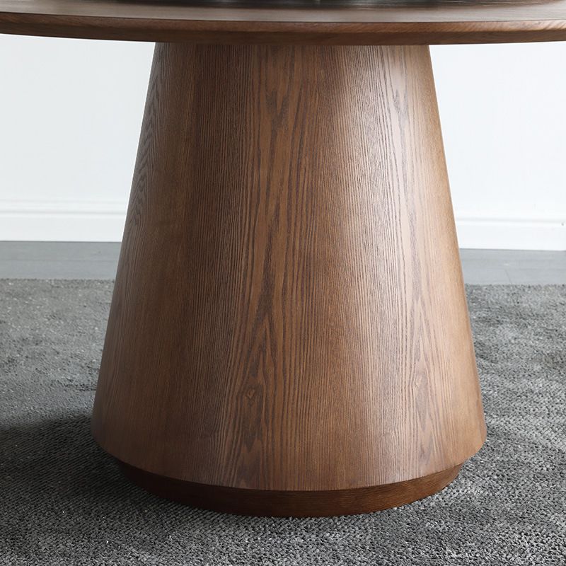 Pedestal Base Is Designed for a Round Coffee Table Made of Walnut Wood Clearhalo 'Coffee & Accent Tables' 'Coffee Tables' 'coffee_tables' 'furn' 'furn_coffee_tables' 'Furniture' 'furniture_coffee_tables' 'Living Room Furniture' 1200x1200_51c50cb1-3059-4b1c-a948-0a72eb698f00
