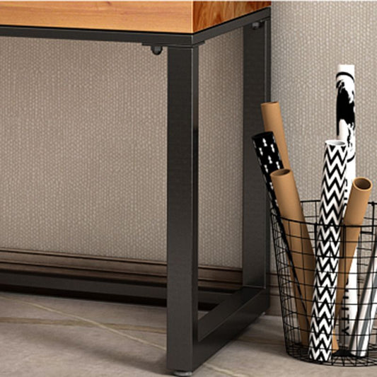 Industrial Metal Sled Office Desk Brown Home Writing Desk with Metal Legs Clearhalo 'furn' 'furn_office_desk' 'Furniture' 'Office Desks' 'Office Furniture' 'office_desk' 1200x1200_51c5c528-4b6a-463c-bf48-b33037aae54d