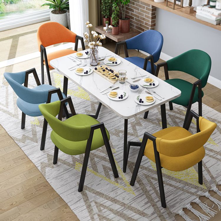 Modern Dining Arm Chairs Upholstered Dining Armchair with Metal Legs (Set of 4) Clearhalo ' kitchen&dining_furn' 'Dining Chairs' 'Dining Tables & Seating' 'dining_chair' 'furn' 'furn_dining_chair' 'Furniture' 'furniture_dining_chair' 'Kitchen & Dining Furniture' 'kitchen' 1200x1200_51c620be-fe78-4a87-8515-0680f63eb333