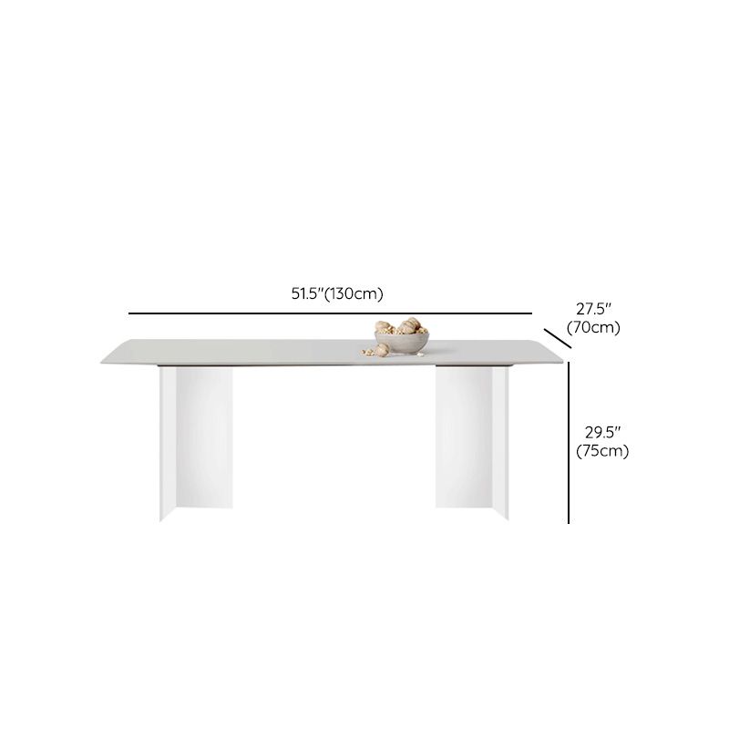 Table à manger en pierre Table moderne avec base à double piédestal pour salle à manger