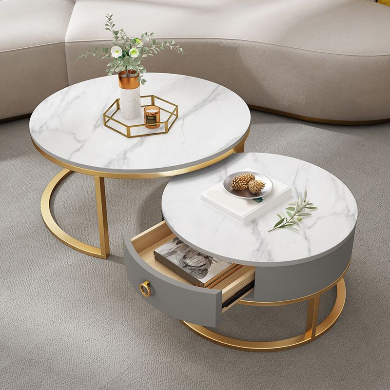 Slate Top Coffee Table Frame Coffee Cocktail Table with Drawers Clearhalo 'Coffee & Accent Tables' 'Coffee Tables' 'coffee_tables' 'furn' 'furn_coffee_tables' 'Furniture' 'Living Room Furniture' 1200x1200_51c9db65-50e2-4744-b042-d86e1c7cfac7