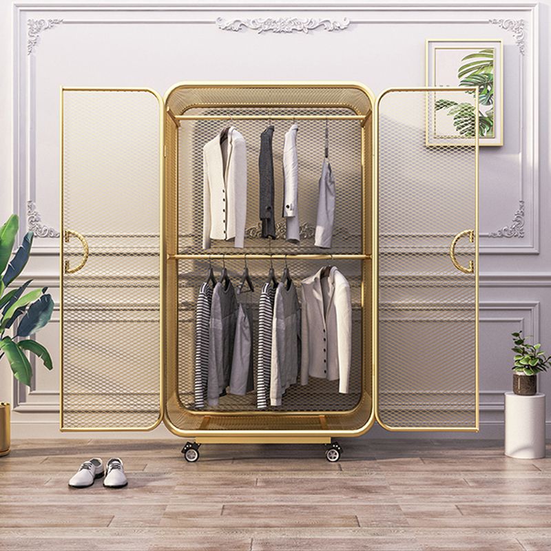 Contemporary Wardrobe Cabinet Metal Wardrobe Closet for Bedroom Clearhalo 'Armoires & Wardrobes' 'armoires_wardrobes' 'Bedroom Furniture' 'furn' 'furn_armoires_wardrobes' 'Furniture' 1200x1200_51cb8dc5-c855-423c-952b-308b1fafadc1