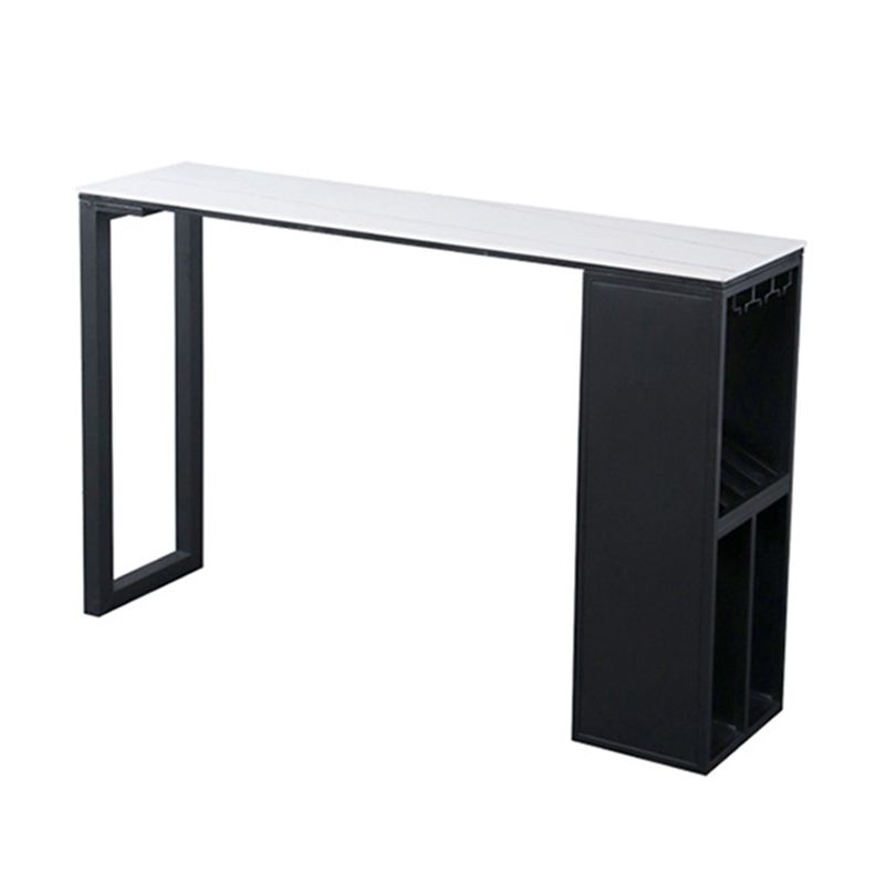 Modern Rectangle Bar Table Set 1/3 Pcs Stone Top Bar Table and Upholstered Stools Clearhalo 'Bar Furniture' 'furn' 'furn_home_bar_bar_sets' 'Furniture' 'Home Bars & Bar Sets' 'home_bar_bar_sets' 'Kitchen & Dining Furniture' 1200x1200_51cb9324-4c21-4ea3-82a6-06980f6c5fc3