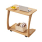 Nordic Style Rectangular Solid Wood Table with Wheel Base Coffee Table