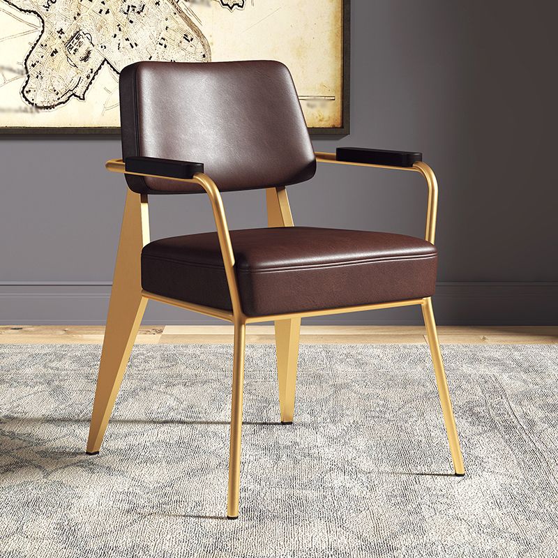 Contemporary Metal Dining Chairs Open Back Arm Dining Side Chair for Kitchen Clearhalo ' kitchen&dining_furn' 'Dining Chairs' 'Dining Tables & Seating' 'dining_chair' 'furn' 'furn_dining_chair' 'Furniture' 'furniture_dining_chair' 'Kitchen & Dining Furniture' 'kitchen' 1200x1200_51ccdb7f-2a55-46a5-89c6-15d25d07cf8f