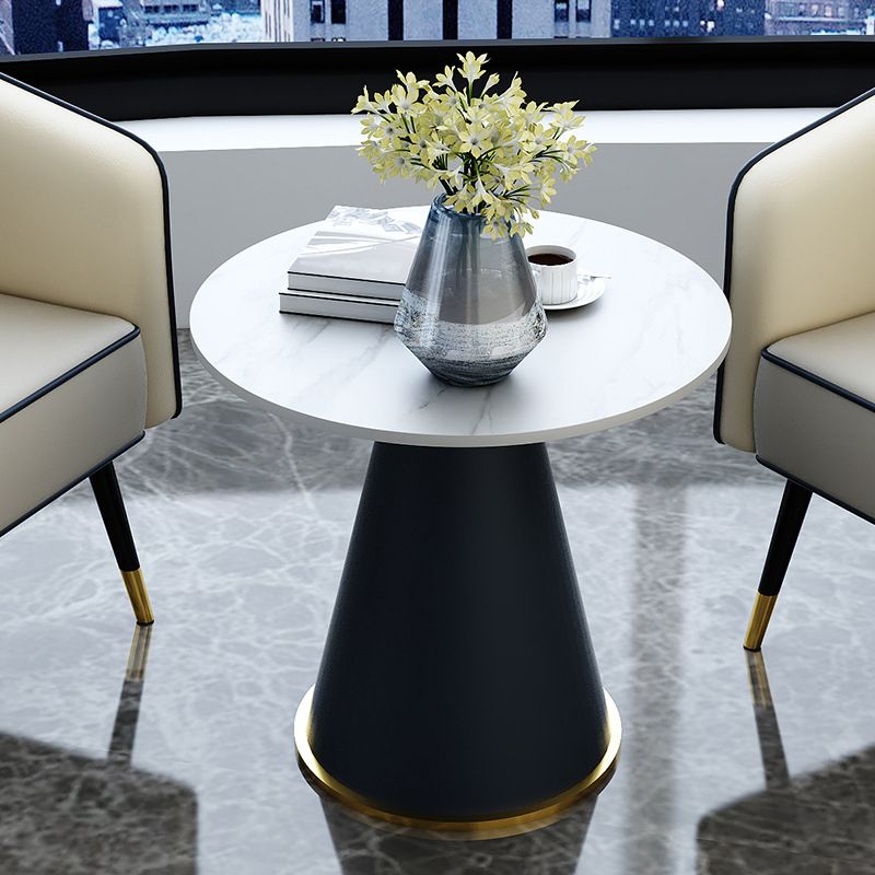 Modern Style Single Leg Base Solid Color Round Top Slate Coffee Table Clearhalo 'Coffee & Accent Tables' 'Coffee Tables' 'coffee_tables' 'furn' 'furn_coffee_tables' 'Furniture' 'furniture_coffee_tables' 'Living Room Furniture' 1200x1200_51ce6bfd-80b3-4aea-8d49-0745a023c361