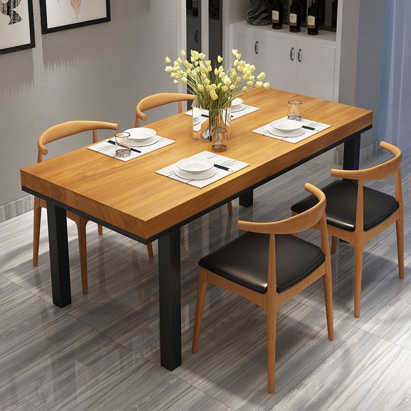 Industrial Rectangle Dining Set 1/2/5 Pieces Solid Wood Dinette Set for Shop Clearhalo 'Dining Room Sets' 'Dining Tables & Seating' 'dining_room_set' 'furn' 'furn_dining_room_set' 'Furniture' 'Kitchen & Dining Furniture' 1200x1200_51cf48e0-6c87-40a9-a063-1c2c964a1217