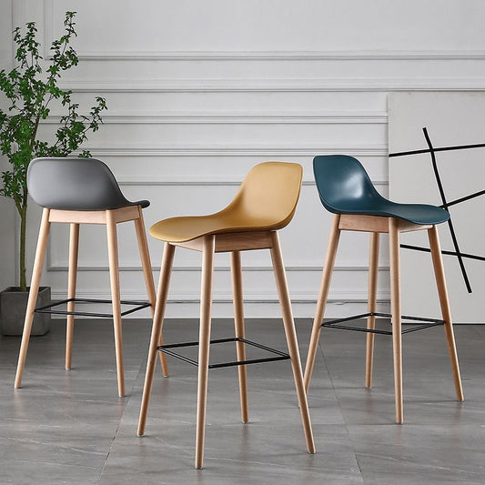 Nordic Style Plastic Wood Barstool 4 Legs Backrest Colorful Bar Stool, Set of 2 Clearhalo 'Bar Furniture' 'Bar Stools' 'bar_stools' 'furn' 'furn_bar_stools' 'furniture_bar_stools' 'Kitchen & Dining Furniture' 'kitchen&dining_furn' 'kitchen' 'kitchen_furn' Furniture' 1200x1200_51cfc4fa-830d-43a7-bf8f-5c8ab777271b