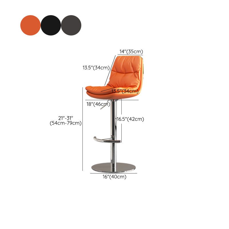 Taburetes de barra tapizados Tabres de barra de altura ajustable giratoria con base cromada