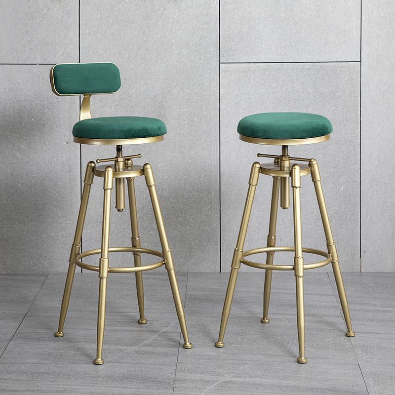 Glam Style Upholstered Bar Stools for Home Armless Stools with Metal Base Clearhalo 'Bar Furniture' 'Bar Stools' 'bar_stools' 'furn' 'furn_bar_stools' 'Furniture' 'furniture_bar_stools' 'Kitchen & Dining Furniture' 1200x1200_51d101d6-1b2e-4f81-aeb4-62aba84bbc5e