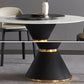 Glam Sintered Stone Top Kitchen Dining Table Round Shape Dining Table with Pedestal Base Clearhalo ' dining_table' 'Dining Tables & Seating' 'Dining Tables' 'furn' 'furn_dining_table' 'Furniture' 'furniture_dining_table' 'Kitchen & Dining Furniture' 'kitchen&dining_furn' 'kitchen' 'kitchen_dining_table' 1200x1200_51d2d0be-82ce-4aaa-99b7-a3ace6e2f18f