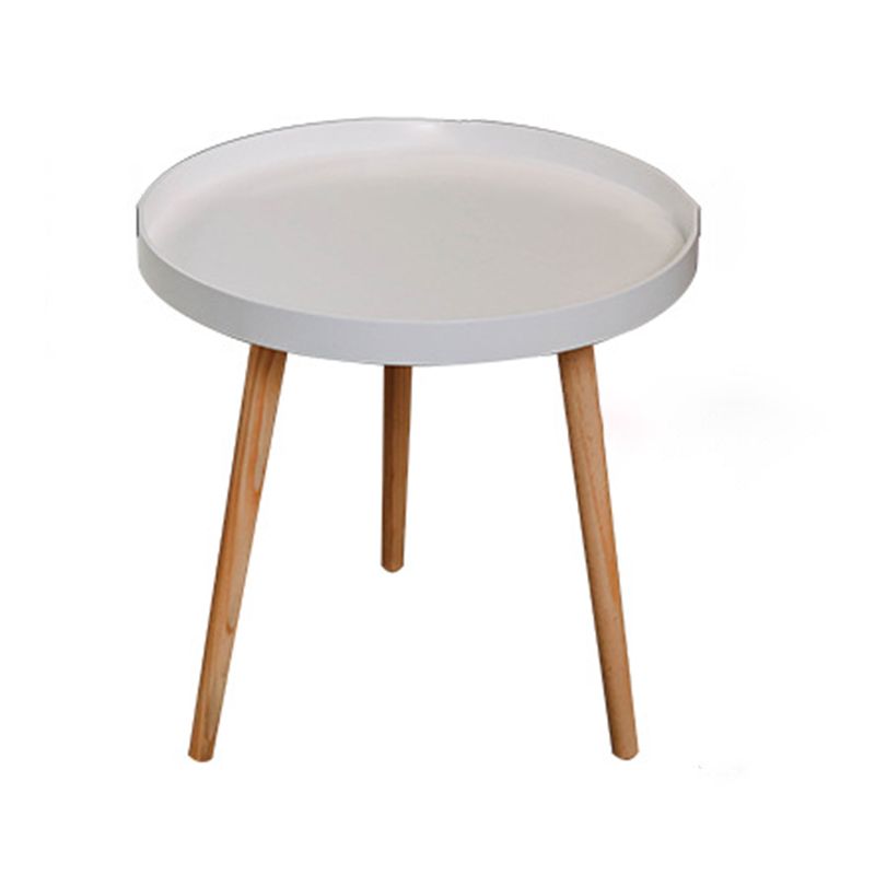 White Round Accent Side Table Solid Wood Abstract Side End Table Clearhalo 'Coffee & Accent Tables' 'End & Side Tables' 'end_side_table' 'end_side_tables' 'furn' 'furn_end_side_tables' 'Furniture' 'furniture_end_side_table' 'Living Room Furniture' 1200x1200_51d31afe-97b1-42aa-bfd1-20718a366bce