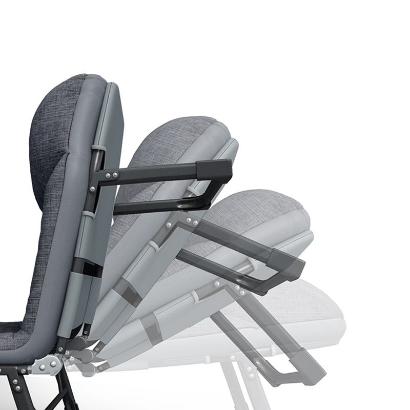 Sedia reclinabile al coperto di metallo contemporaneo standard di colore solido con gambe