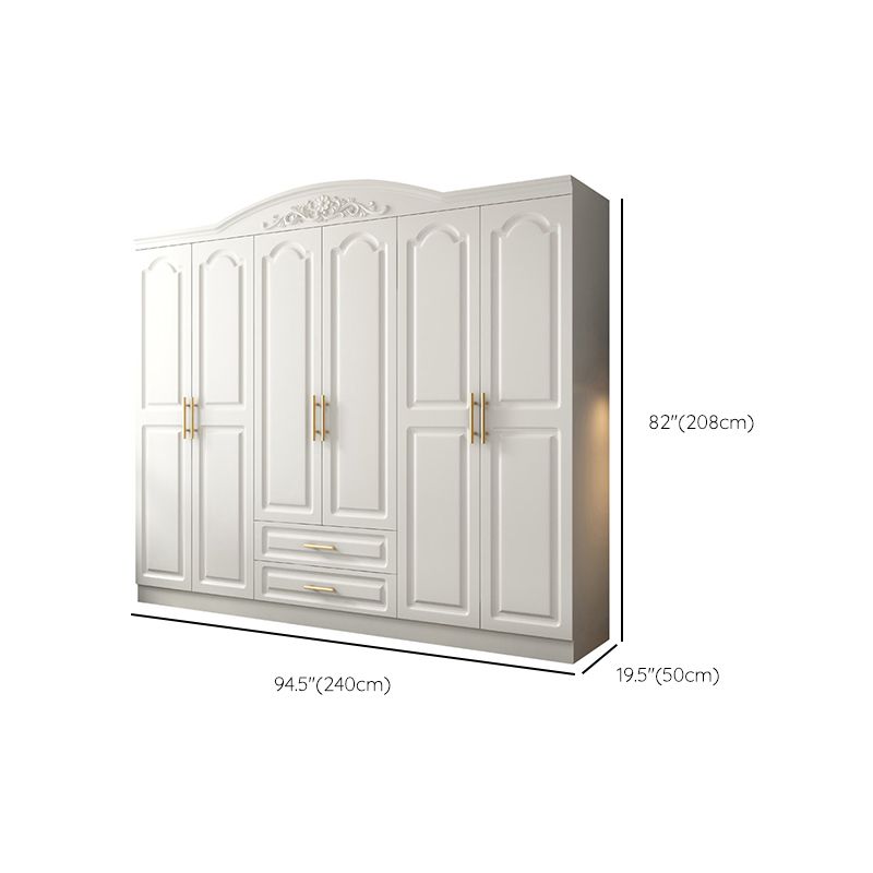 Engineered Wood Wardrobe Closet with Garment Rod White Wardrobe Cabinet Clearhalo 'Armoires & Wardrobes' 'armoires_wardrobes' 'Bedroom Furniture' 'furn' 'furn_armoires_wardrobes' 'Furniture' 1200x1200_51d36294-83c4-4152-b45f-c93f9bccb7b6