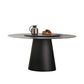 Black Stone Top Dining Table Contemporary Dining Table with Pedestal Base