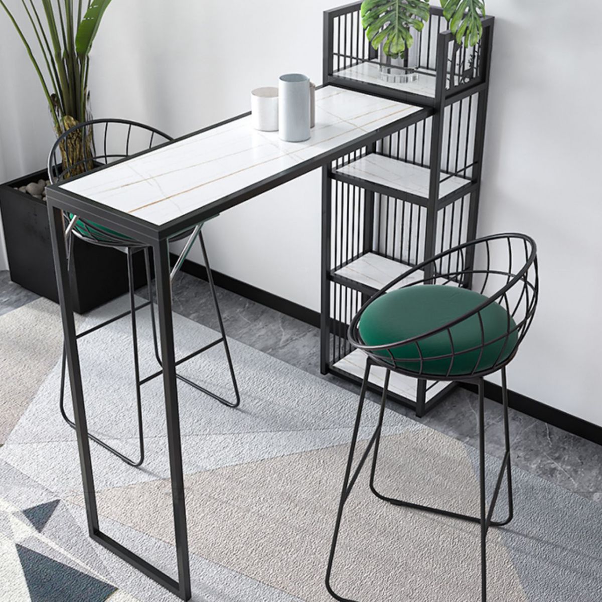 White Black and Gold Glam Style Bar Table in Metal Milk Tea Shop Bar Table Clearhalo 'Bar Furniture' 'Bar Tables' 'bar_tables' 'furn' 'furn_bar_tables' 'Furniture' 'furniture_bar_tables' 'Kitchen & Dining Furniture' 'kitchen&dining_furn' 'kitchen' 1200x1200_51d467f3-bf30-4574-84ea-c495a2a22415