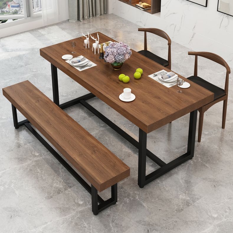 Escritorio de escritura rectangular de madera maciza mesa de reunión de oficina industrial