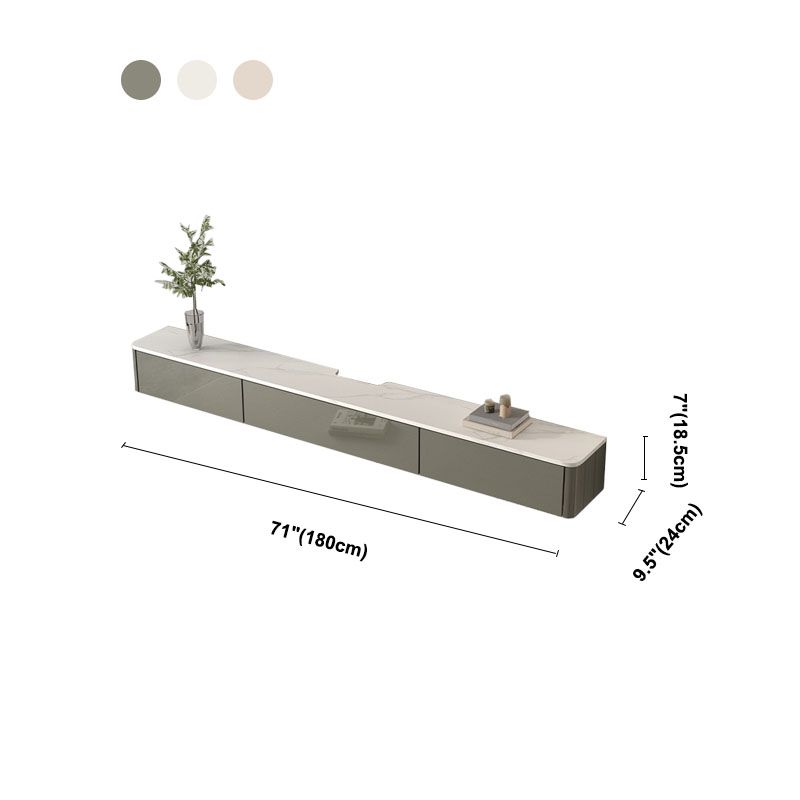 Console TV a parete moderna in legno con cassetti e porte, 9,5 "D x 7" H