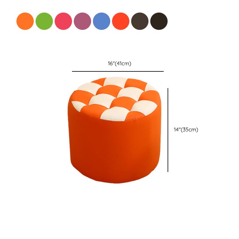 Modern Round Pouf Check Pattern Water Resistant Pouf for Home Decor Clearhalo 'furn' 'furn_ottomans_poufs' 'Furniture' 'Living Room Furniture' 'Ottomans & Poufs' 'ottomans_poufs' 1200x1200_51d88649-c885-4e77-8386-fbc84f21b45b