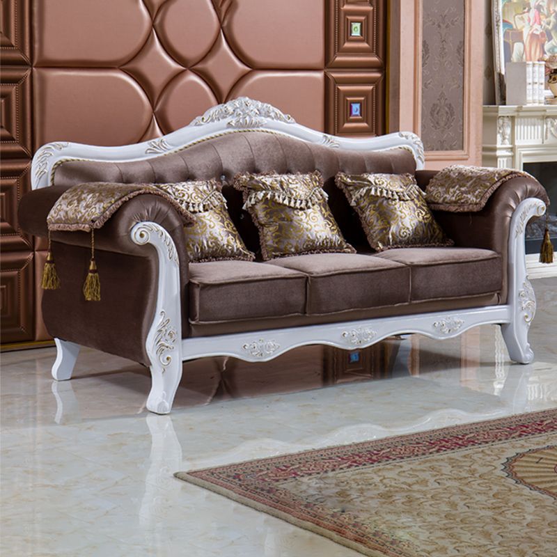 Contemporary Standard Rolled Arm Velvet Sofa Couch for Three People Clearhalo 'furn' 'furn_sofas' 'Furniture' 'furniture_sofas' 'Living Room Furniture' 'Sofa' 'sofas' 1200x1200_51d93063-84f8-4e58-bf20-3e7558c582b0