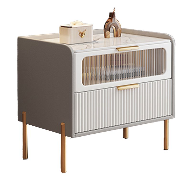 Comodini del letto glam del cabinetto del comodino in pietra con 2 cassetti
