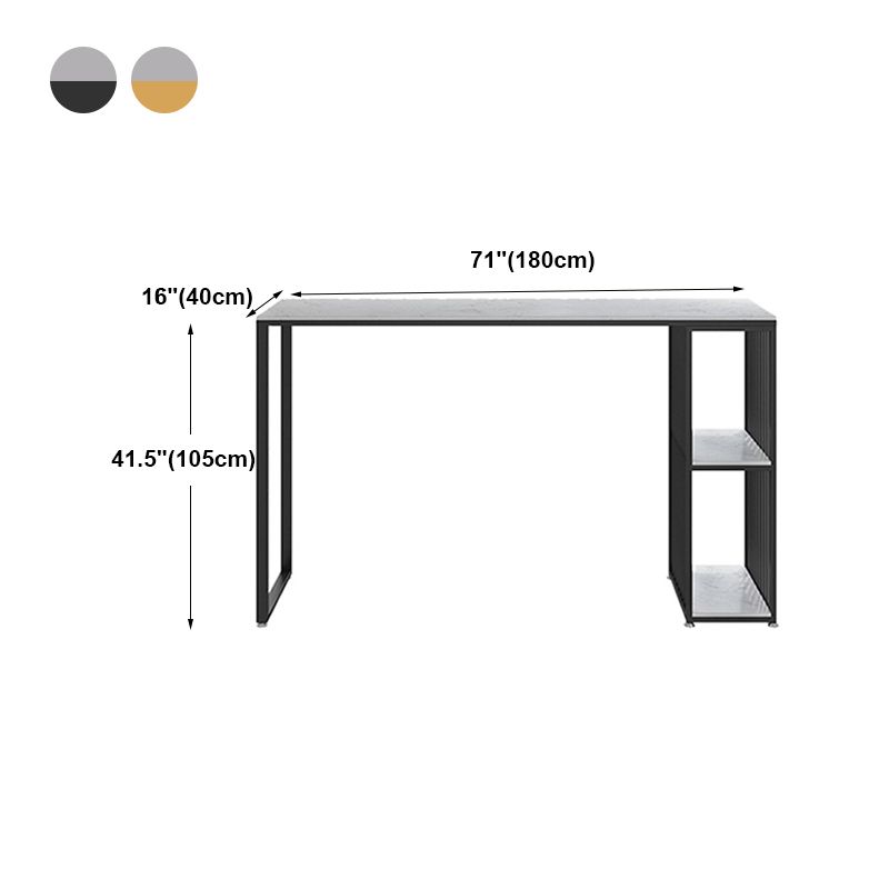 Contemporary Rectangle Bar Dining Table Marble Top Bar Table with Shelves Clearhalo 'Bar Furniture' 'Bar Tables' 'bar_tables' 'furn' 'furn_bar_tables' 'Furniture' 'furniture_bar_tables' 'Kitchen & Dining Furniture' 'kitchen&dining_furn' 'kitchen' 1200x1200_51db02f5-87d3-459e-8345-0cb9e680968a