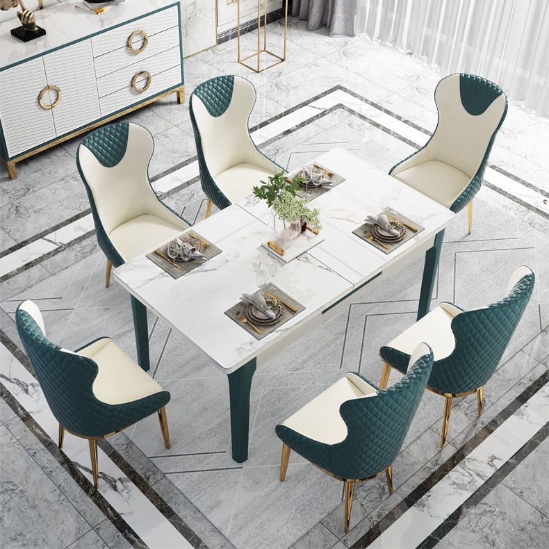 Leather Upholstered Armless Dining Chairs Wingback Side Chair with Metal Legs Clearhalo ' kitchen&dining_furn' 'Dining Chairs' 'Dining Tables & Seating' 'dining_chair' 'furn' 'furn_dining_chair' 'Furniture' 'furniture_dining_chair' 'Kitchen & Dining Furniture' 'kitchen' 1200x1200_51db3b06-415b-4cda-956a-84e629371e18