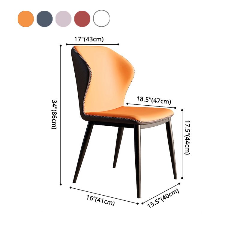 Industrial Style Wingback Dining Chairs Leather Dining Armless Chairs (Set of 2) Clearhalo ' kitchen&dining_furn' 'Dining Chairs' 'Dining Tables & Seating' 'dining_chair' 'furn' 'furn_dining_chair' 'Furniture' 'furniture_dining_chair' 'Kitchen & Dining Furniture' 'kitchen' 1200x1200_51db7075-1be5-49ee-bcd4-c904be7fc23b