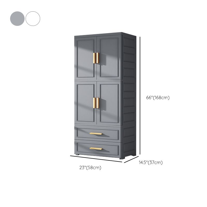 Hinged Wardrobe Cabinet Modern Plastic Storage Cabinet for Home