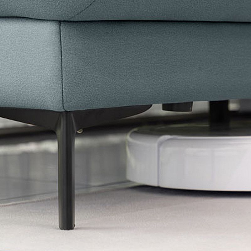 ライトグレーとブルーグレーの座席クッション標準フェイクレザーソファ