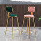 Glam Round Counter Stool Footrest Upholstered Low Back Indoor  Dining Stool