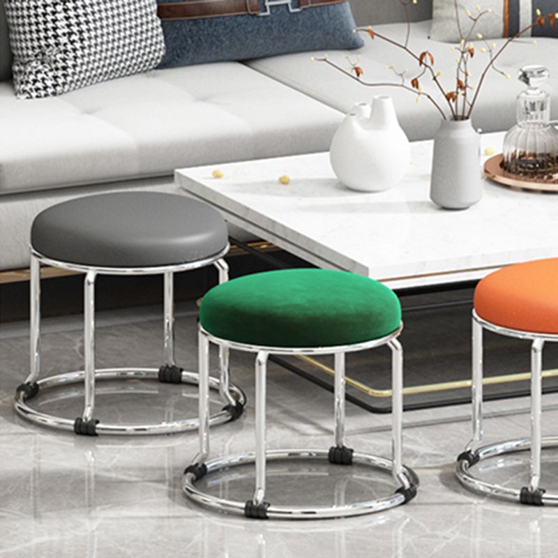 Standard Ottoman Fade Resistant Cotton Blend Glam Round Solid Color Ottoman Clearhalo 'furn' 'furn_ottomans_poufs' 'Furniture' 'Living Room Furniture' 'Ottomans & Poufs' 'ottomans_poufs' 1200x1200_51df79f4-6a0c-4964-aff3-0dbab507ecdf