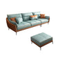 Blue and Orange Pillow Top Arm Sectional Sofa 35.43"H Slipcovered Cushion Back Sofa Clearhalo 'furn' 'furn_sectionals' 'Furniture' 'furniture_sectionals' 'Living Room Furniture' 'Sectionals' 1200x1200_51dfc070-5af3-4a8a-8df6-0c917fa5c2a6