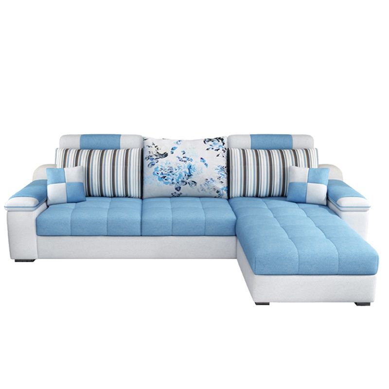 Slipcovered Tufted Pillowed Back Cushions Sectional Sofa with Storage Clearhalo 'furn' 'furn_sectionals' 'Furniture' 'furniture_sectionals' 'kitchen' 'kitchen_sectionals' 'Living Room Furniture' 'Sectionals' 1200x1200_51e415fb-3f3c-4b31-96a2-68efd22a6ba8