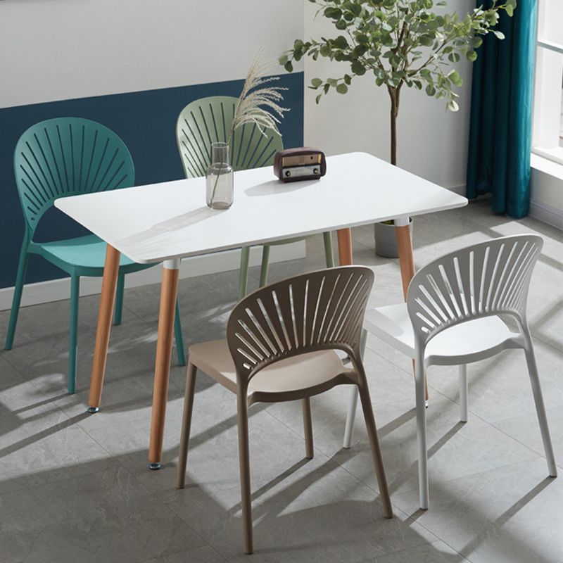 Plastic Scandinavian Dining Room Chair Kitchen Open Back Side Chair Clearhalo ' kitchen&dining_furn' 'Dining Chairs' 'Dining Tables & Seating' 'dining_chair' 'furn' 'furn_dining_chair' 'Furniture' 'furniture_dining_chair' 'Kitchen & Dining Furniture' 'kitchen' 1200x1200_51e4e415-8401-4cae-a44c-2baa2c21a84d