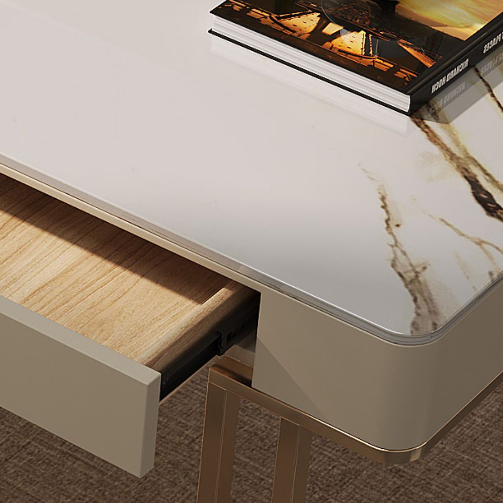 Escritorio de oficina de 3-Drawer de estilo glamoroso escritorio rectangular sinterizado