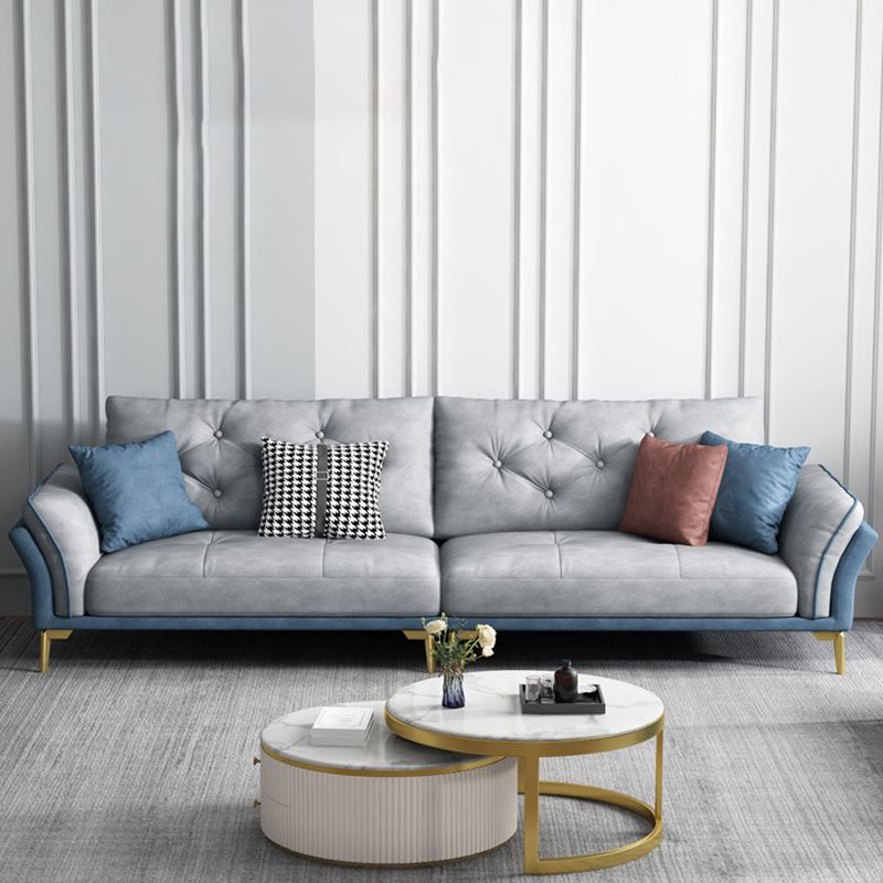 Mid Century Modern Tufted Split-Back Sofa 29.53"H Fabric Flared Arm Sofa Clearhalo 'furn' 'furn_sofas' 'Furniture' 'furniture_sofas' 'kitchen' 'kitchen_sofas' 'Living Room Furniture' 'Sofa' 'sofas' 1200x1200_51e6e5ca-c7f5-4a2b-a0ec-6c25f249fd68