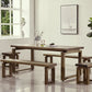 Rectangular Solid Wood Brown Table Modern Furniture with Double Pedestal