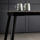 Modern Style Dining Table Gray Top Sintered Stone 4 Legs Table for Home