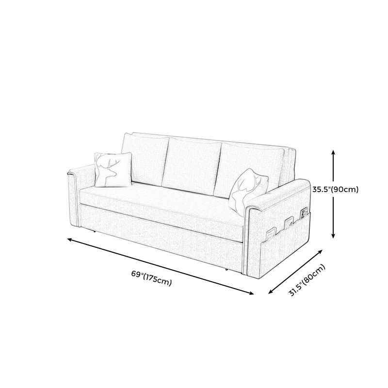 Flared Arm Modern Cotton Blend Settee Couch with Pillows with Storage Clearhalo 'furn' 'furn_sofas' 'Furniture' 'Living Room Furniture' 'Sofa' 'sofas' 1200x1200_51e8cd44-3c06-4ec4-b940-3b1cae93df0a