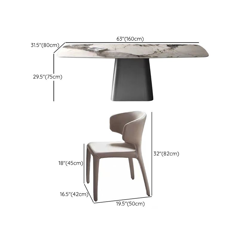 Set da tavolo da pranzo rettangolare 1/4/7 PCS Dinette in pietra per la cucina