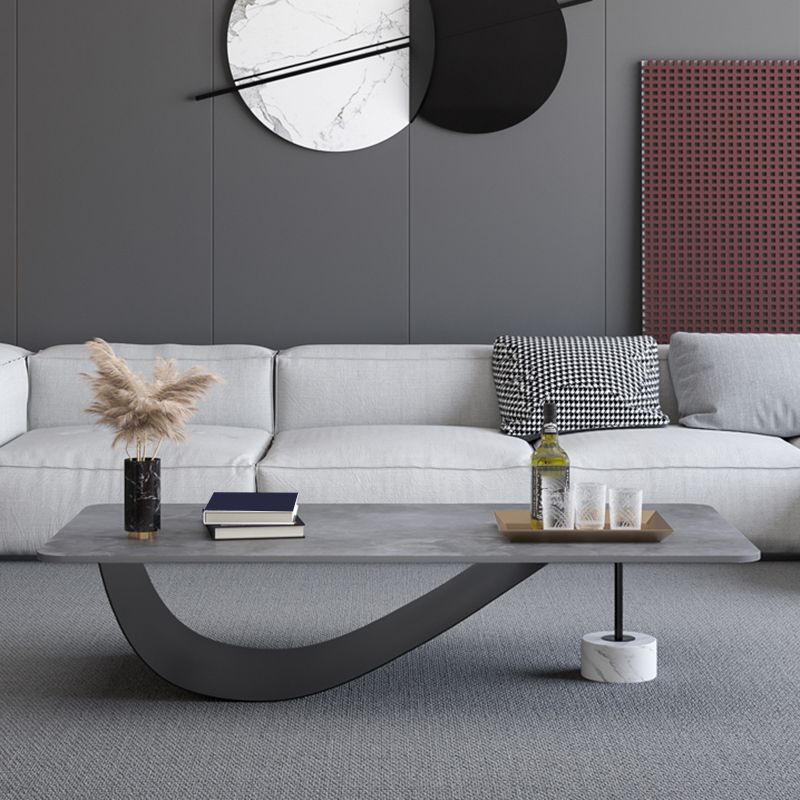 Glam Slate Coffee Table  Rectangular Coffee Table for Bedroom and Living Room