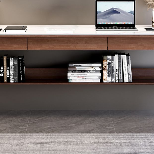 Escritorio de tareas de piedra de forma rectangular 4 patas de escritura de escritura para el hogar