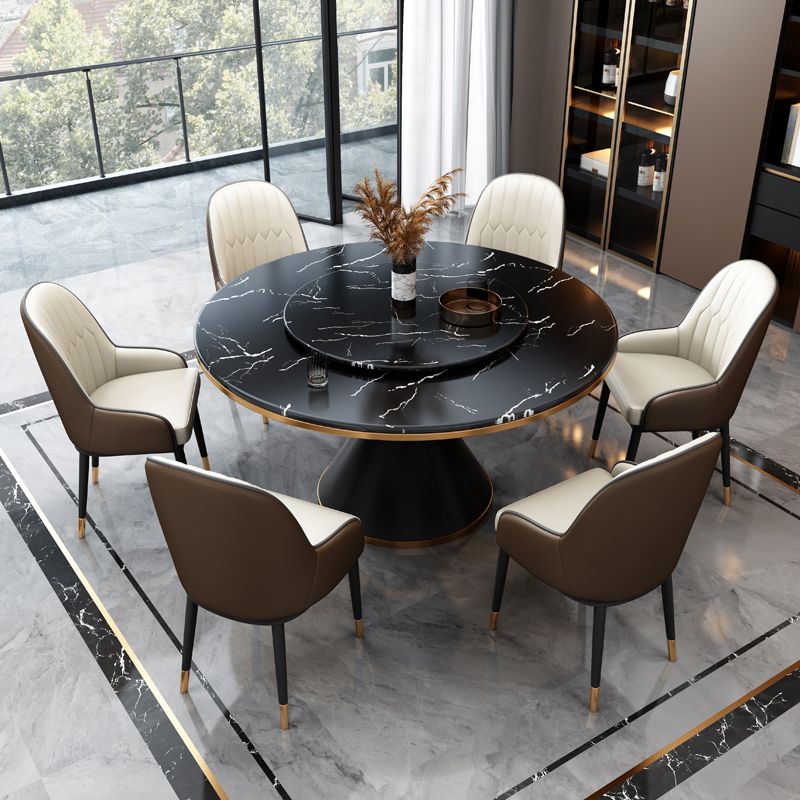 Glam Standard Marble Dining Table Round Shape Kitchen Dining Table with Pedestal Base Clearhalo ' dining_table' 'Dining Tables & Seating' 'Dining Tables' 'furn' 'furn_dining_table' 'Furniture' 'furniture_dining_table' 'Kitchen & Dining Furniture' 'kitchen&dining_furn' 'kitchen' 'kitchen_dining_table' 1200x1200_51ea0369-7794-493e-a25f-c02460b1e480