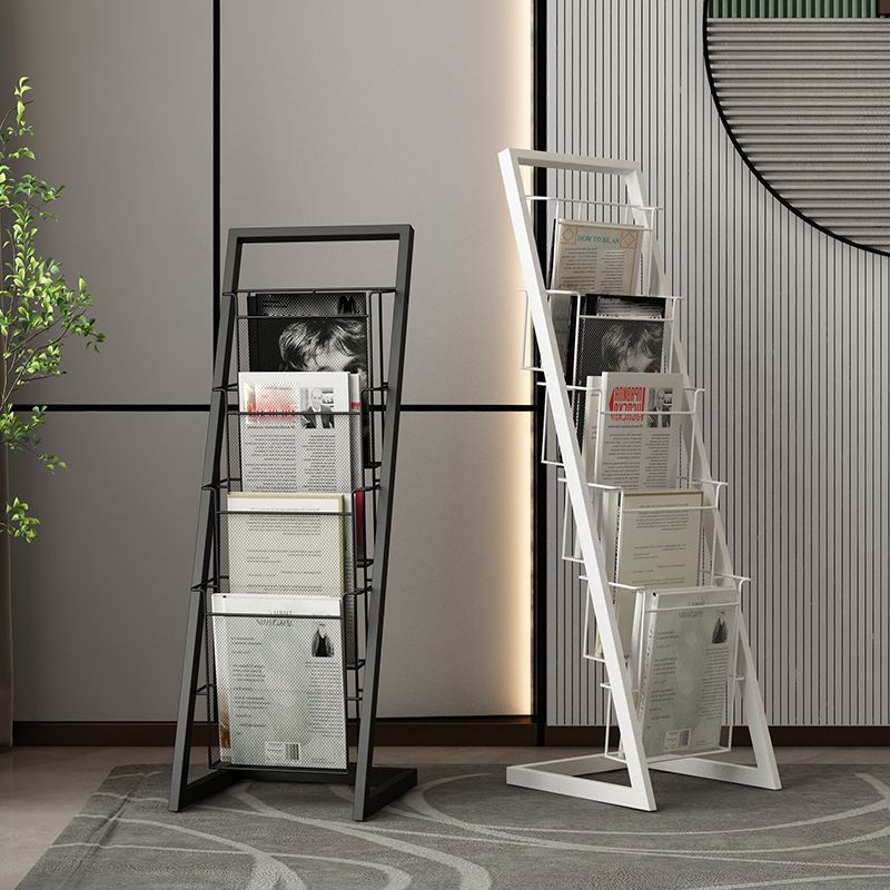 Closed Back Ladder Bookcase Glam Style Metal Book Shelf for Home Office Clearhalo 'Bookcases' 'furn' 'furn_bookcases' 'Furniture' 'furniture_bookcases' 'Office Furniture' 1200x1200_51ea4b4c-cc43-4d0f-85d0-fca250814125