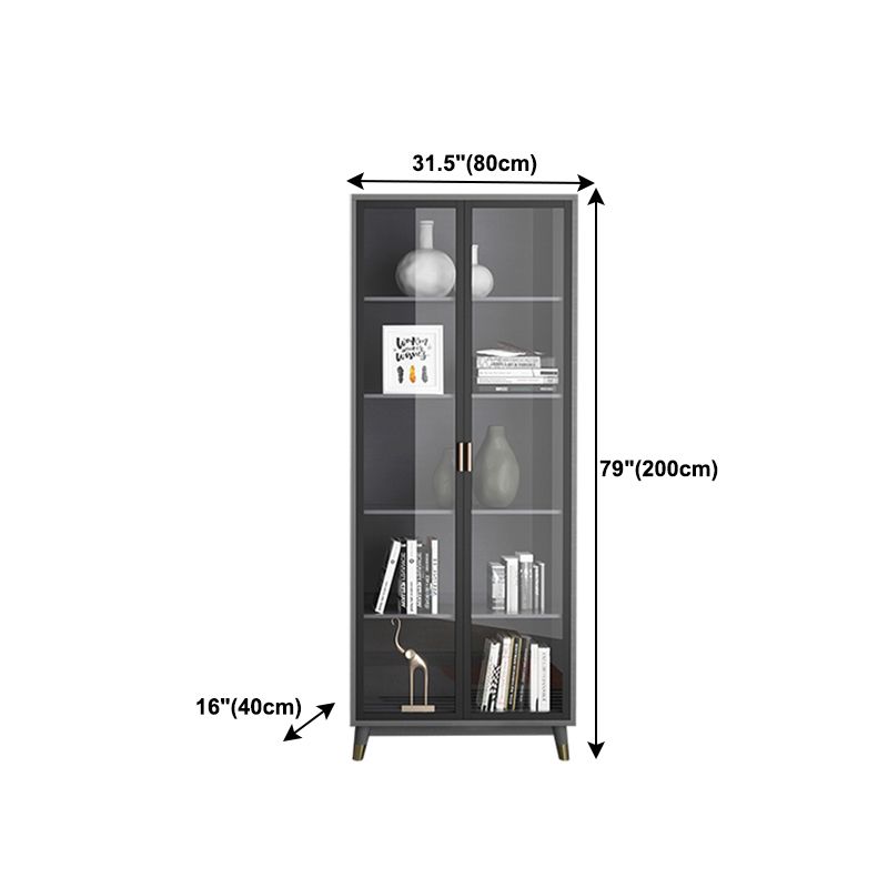 Manufactured Wood Glam Standard Bookcase Closed Back Bookcase with Glass Door Clearhalo 'Bookcases' 'furn' 'furn_bookcases' 'Furniture' 'furniture_bookcases' 'kitchen' 'kitchen_bookcases' 'Living Room Furniture' 'Office Furniture' 1200x1200_51ec349b-11eb-4af8-aea3-4a2b558609b8