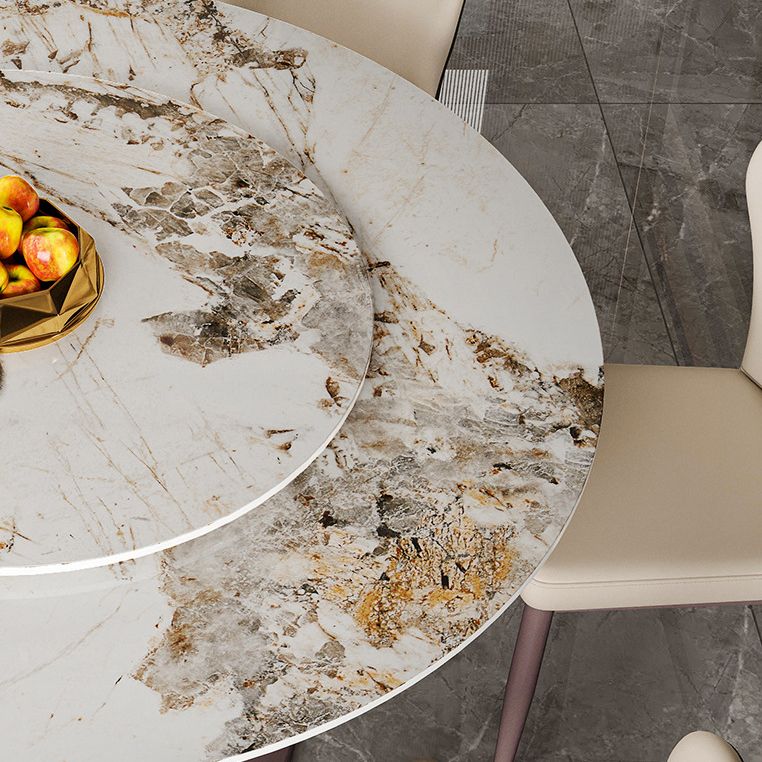 Round Sintered Stone Dining Table Modern Convertible Furniture with Pedestal Base Clearhalo 'Dining Tables & Seating' 'Dining Tables' 'dining_table' 'furn' 'furn_dining_table' 'Furniture' 'Kitchen & Dining Furniture' 1200x1200_51ed2db5-c22e-46bb-a143-2d99205fcaa0