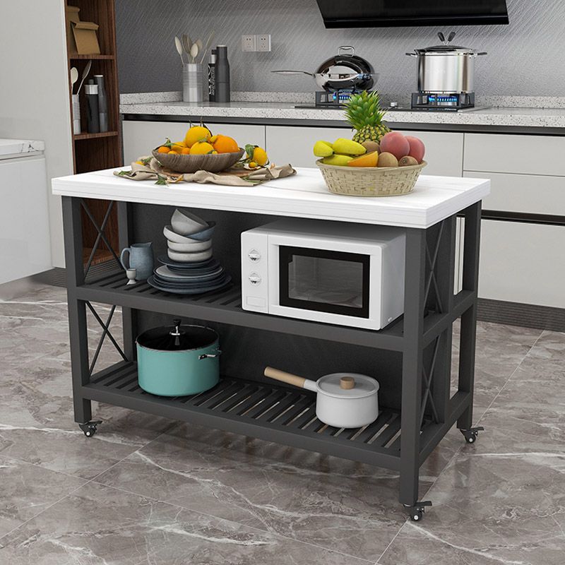 Tavolo da pranzo a base di pranzo moderna moderna per cucina moderna tavola di preparazione di stoccaggio aperto